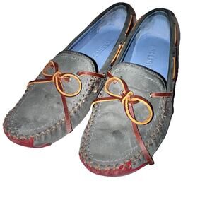 Robert Zur SEDONA Slate AquaSilk Nubuck Driving Loafers Shoes Moccasins 7.5 AA